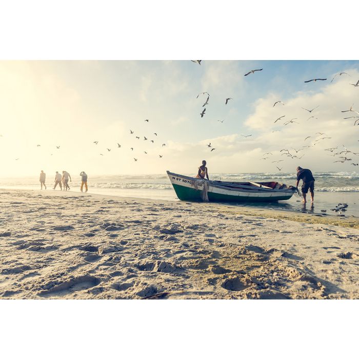 Coastal beachDurbanFishermen clearing their lines on a small fishing