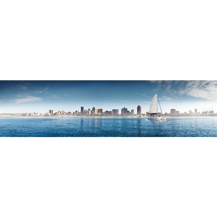 Coastal beachDurbanPanoramic view of a sailing yacht with the Durban