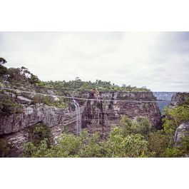 Thrillseekers-Oribi Gorge-Couple walking on a suspended bridge